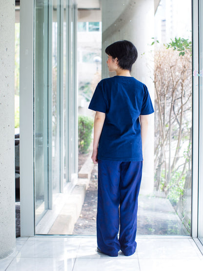 Blue Blue Japan Unisex Knitted Mitudomoe Indigo T-shirt