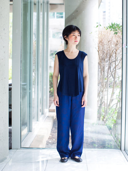 Blue Blue Japan Indigo Lyocell Hanabi Pattern Pants