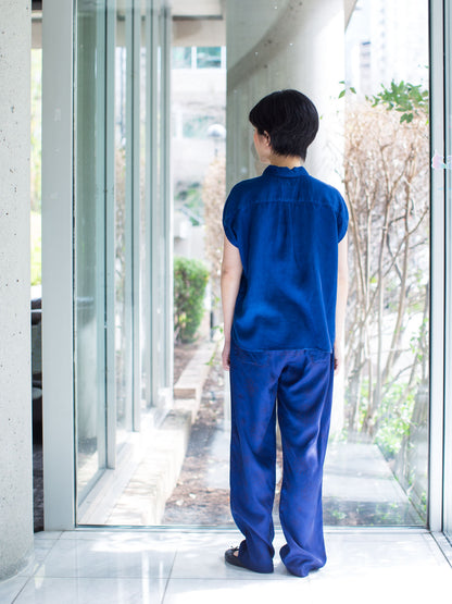 Blue Blue Japan Woven Plant-dye French Sleeve Shirt - Indigo
