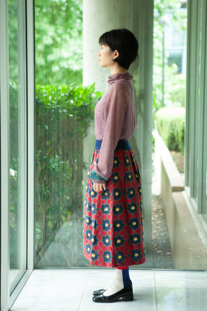 M. & Kyoko Woven Skirt - Red/Navy