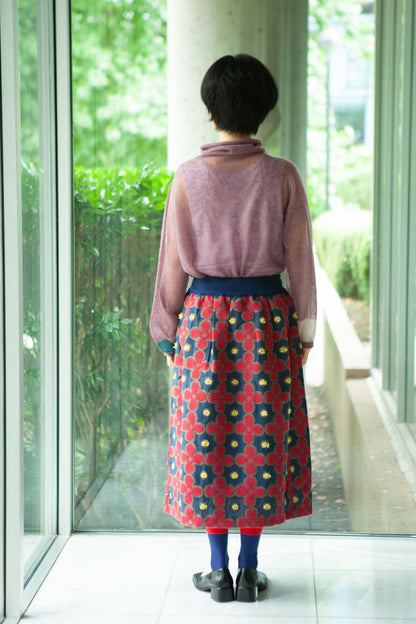 M. & Kyoko Woven Skirt - Red/Navy