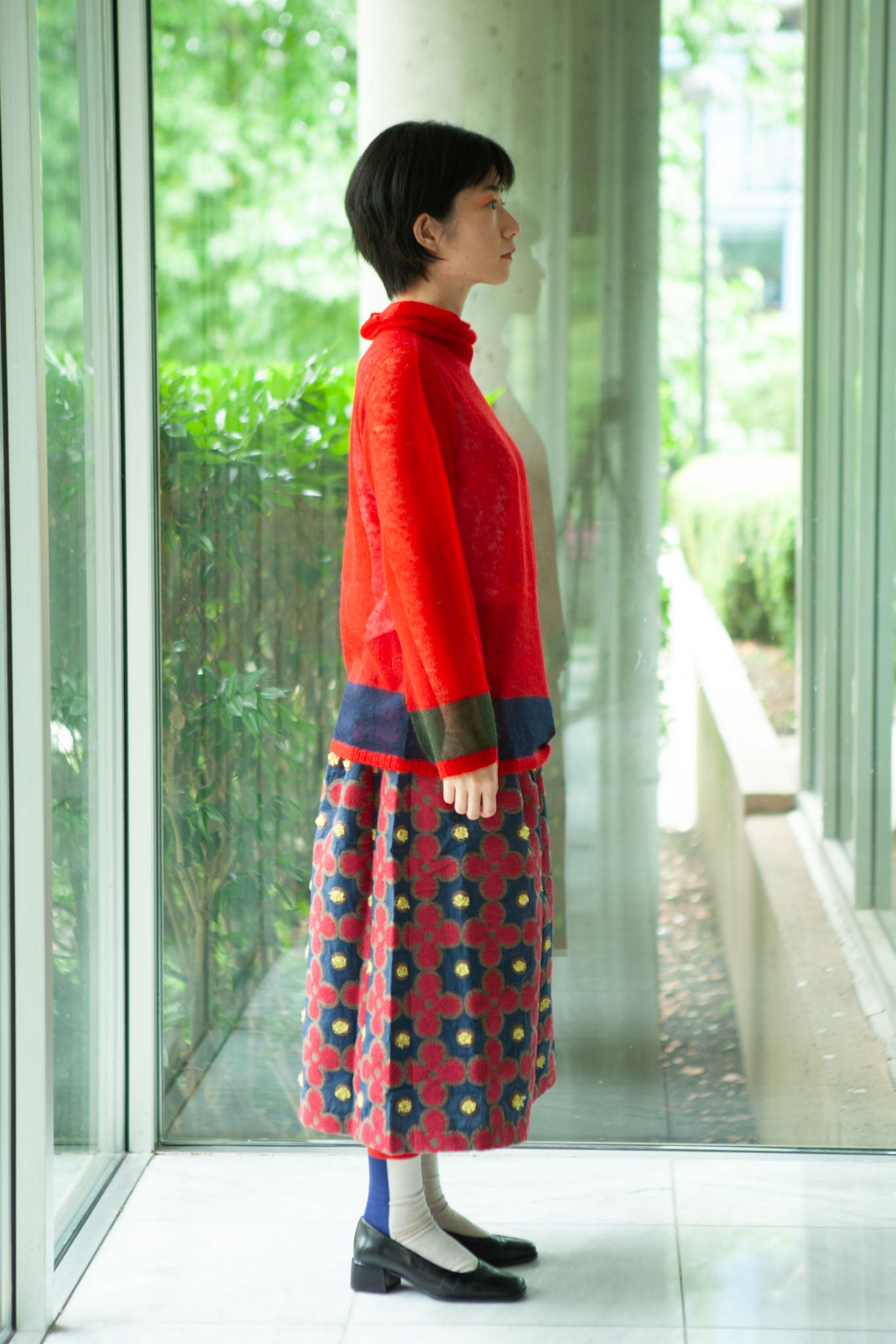 M. & Kyoko Mohair Knitted Pullover - Red