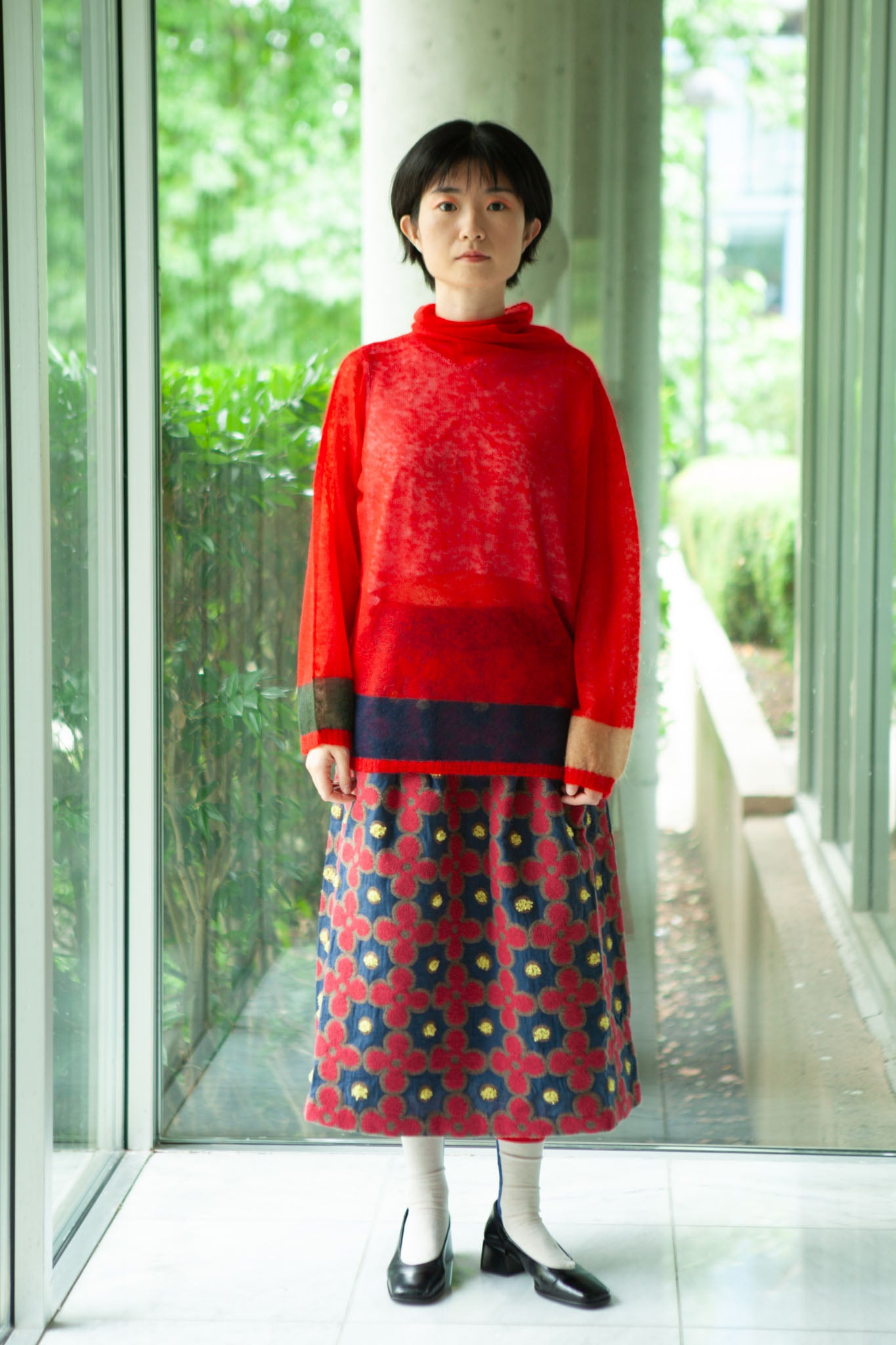 M. & Kyoko Mohair Knitted Pullover - Red