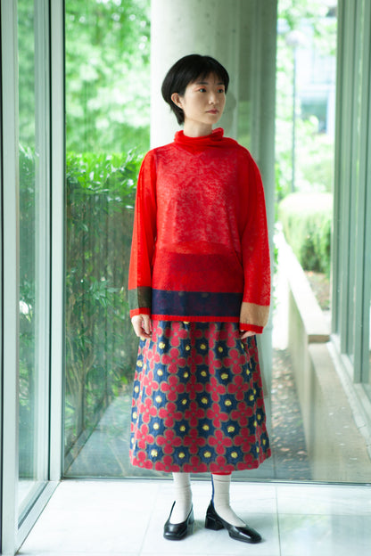 M. & Kyoko Mohair Knitted Pullover - Red