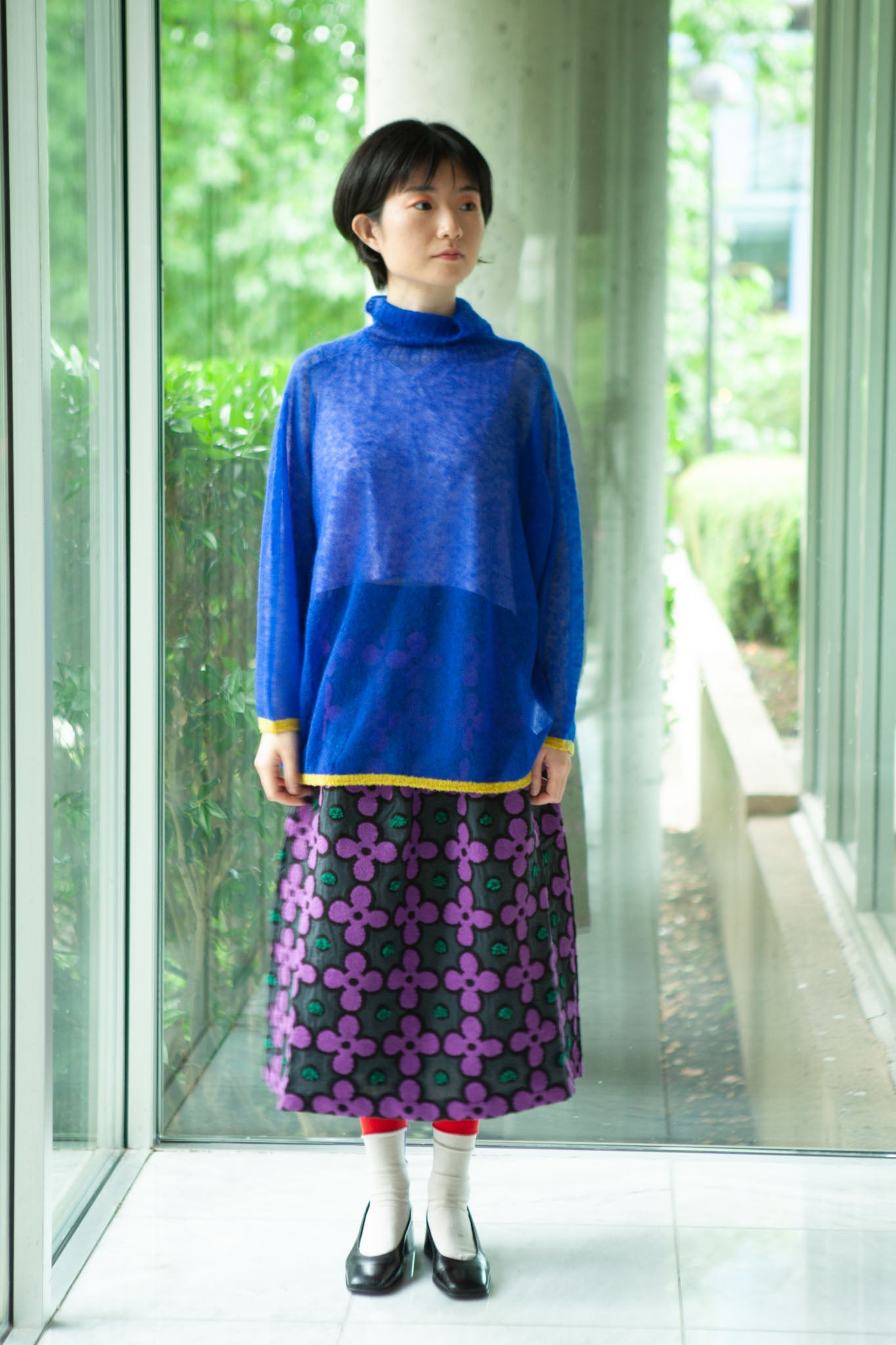 M. & Kyoko Knitted Mohair Pullover - Blue