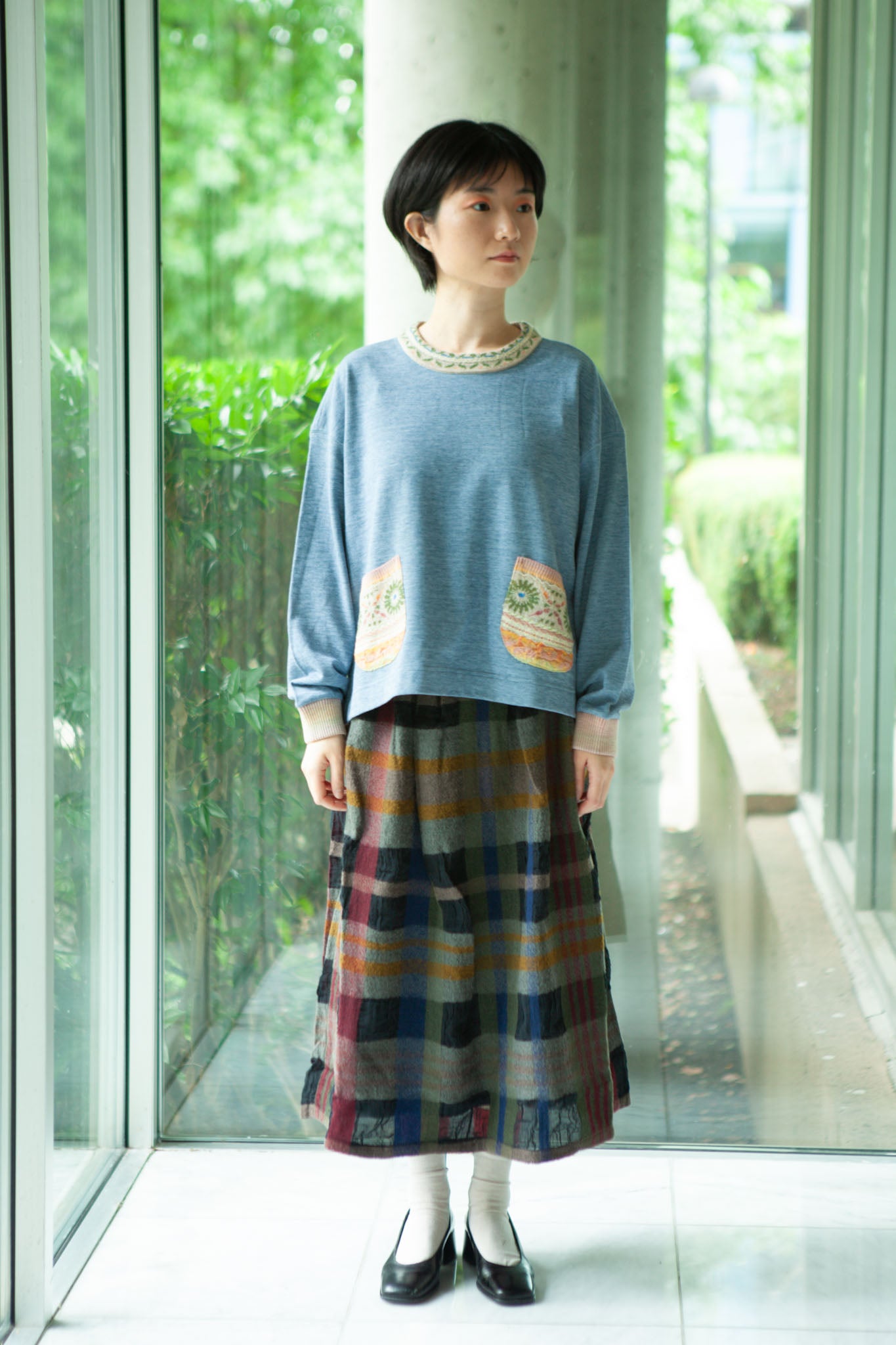 M. & Kyoko Knitted Pullover - Sax