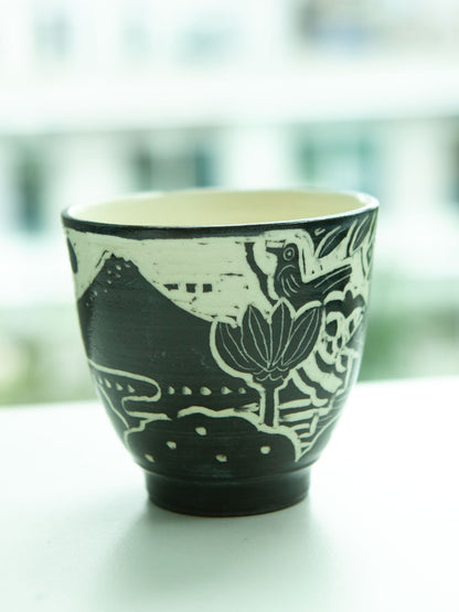 [No. 3] Bird & Mount. Fuji Mug by Misao Yajima 矢島操