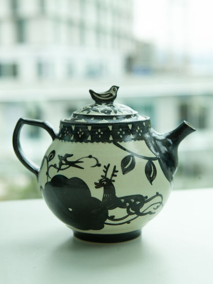 Misao Yajima Rabbit & Bird Teapot