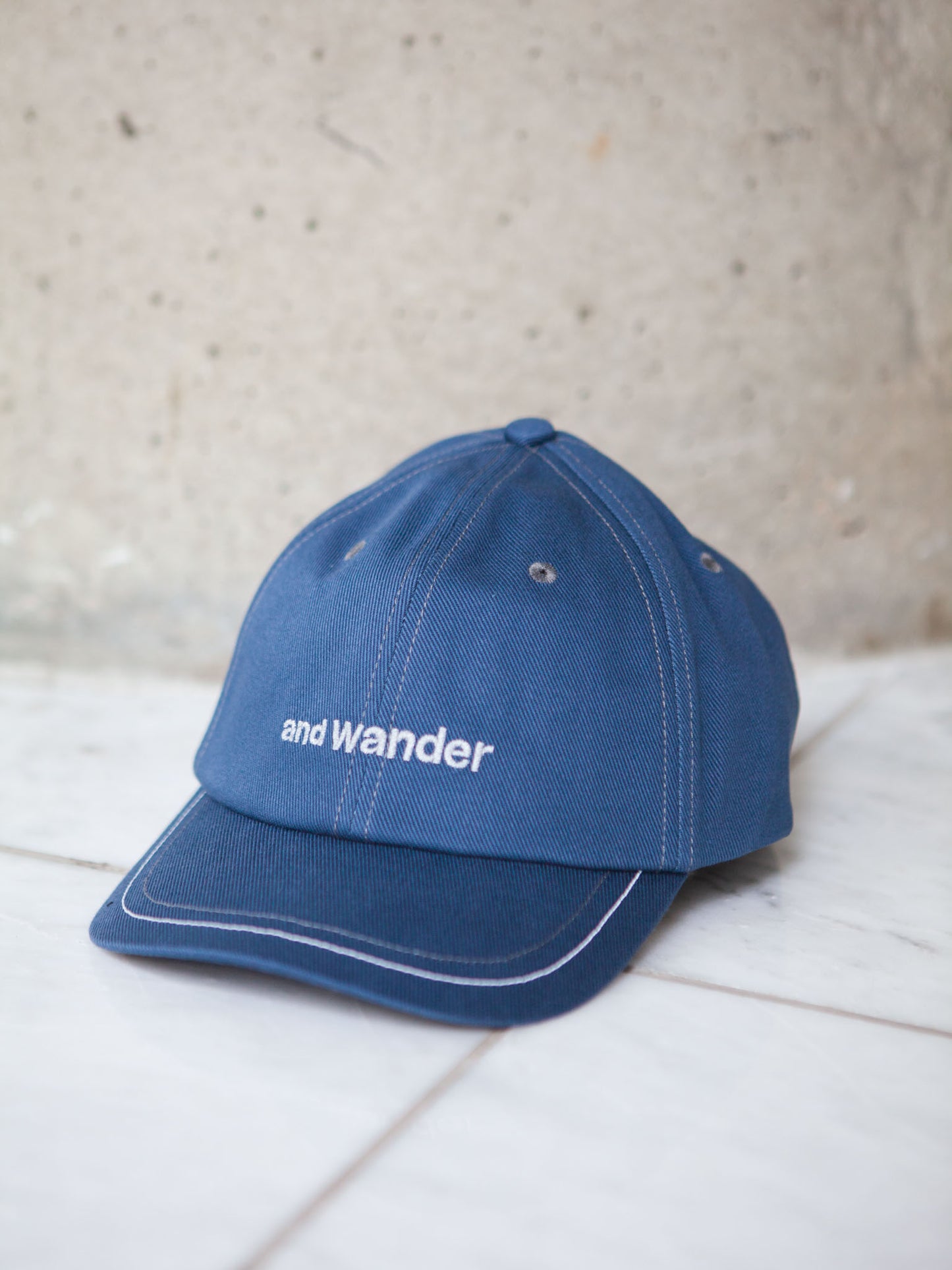 And Wander Baseball Cap - Cotton Twill Blue