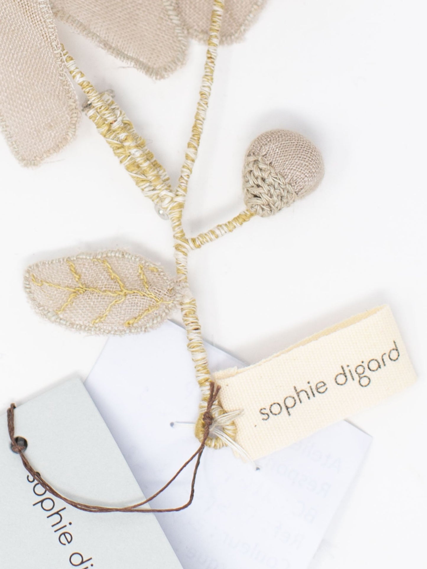 20% OFF Sophie Digard Handmade Brooch - Ecru/Dove