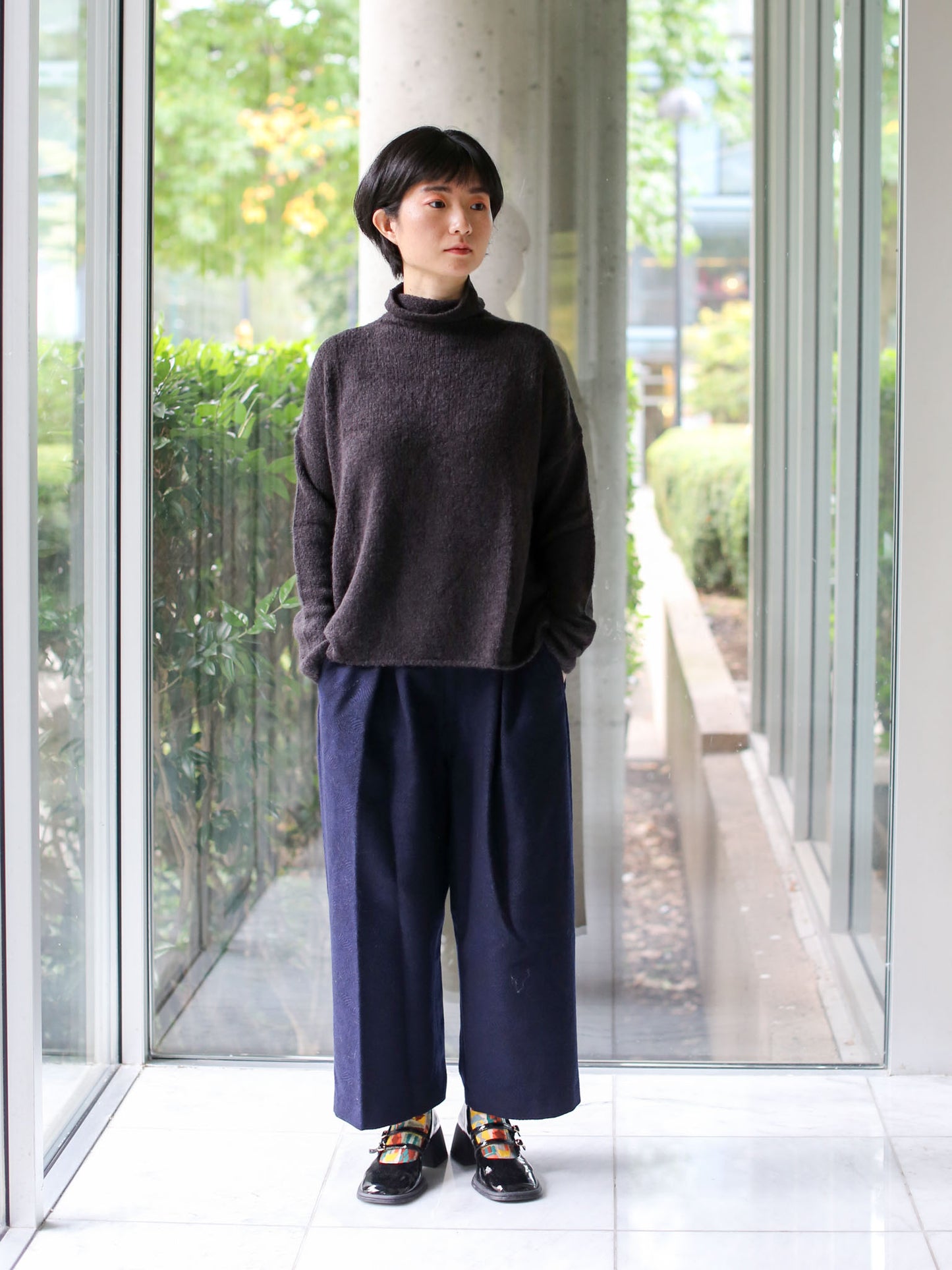 evam eva Alpaca Lily Turtleneck - Sumi (E243K156)