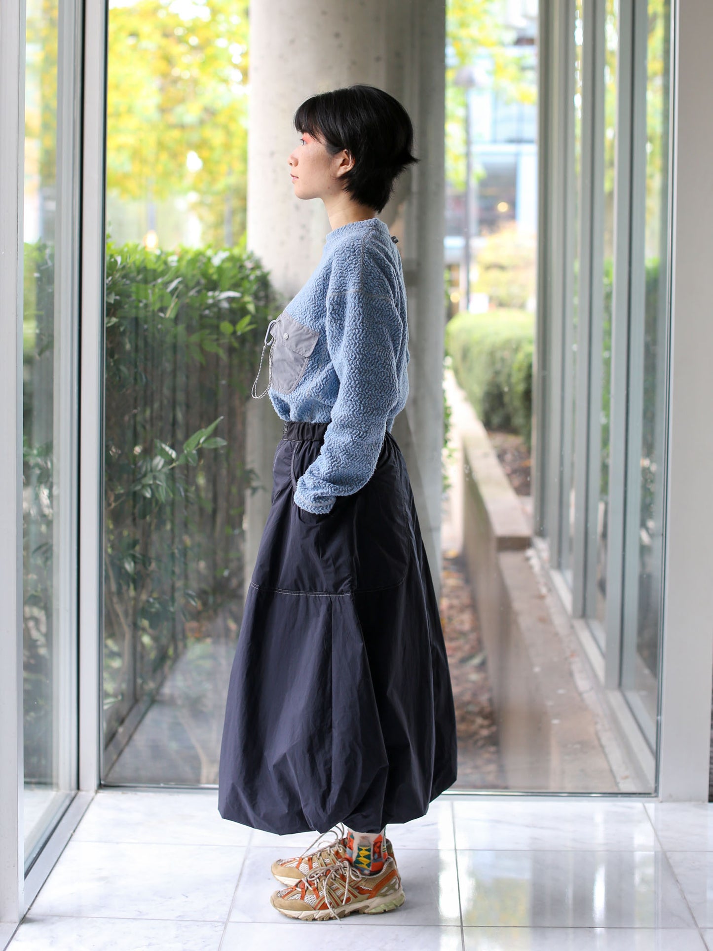 And Wander Octa Fluffy Skirt - Black