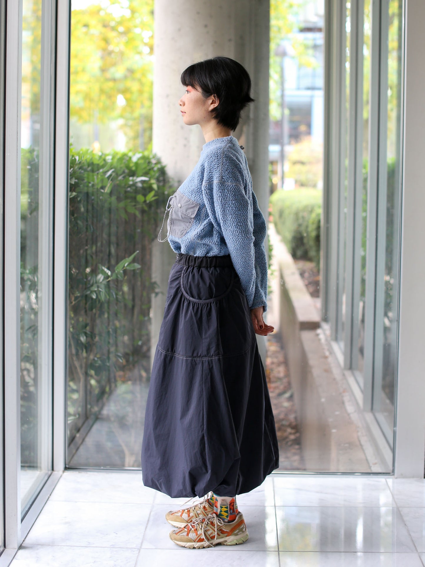 And Wander Octa Fluffy Skirt - Black