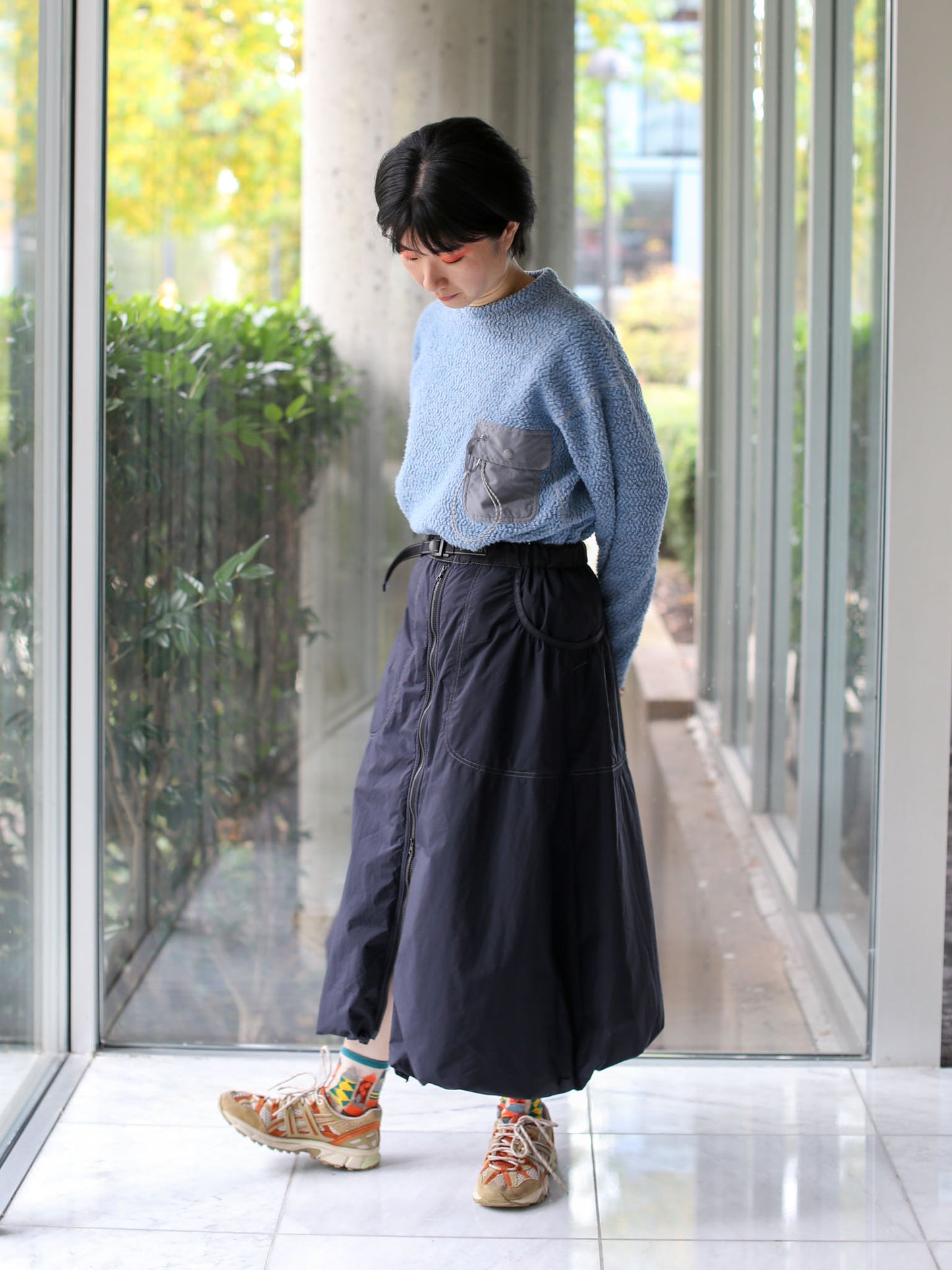 And Wander Octa Fluffy Skirt - Black