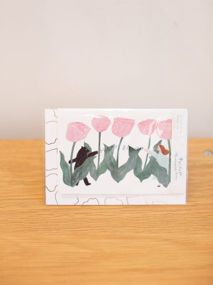 Necktie Birthday Card - Roses