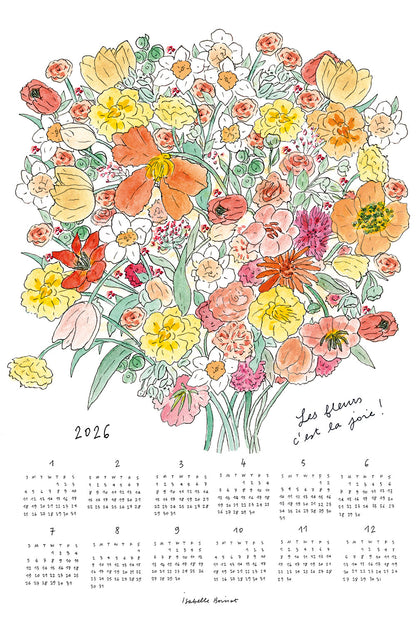 Fog Linen Work 2026 Linen Calendar - Joyful Bouquet