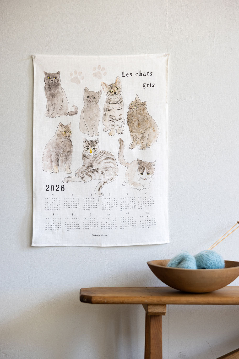 Fog Linen Work 2026 Linen Calendar - Cat