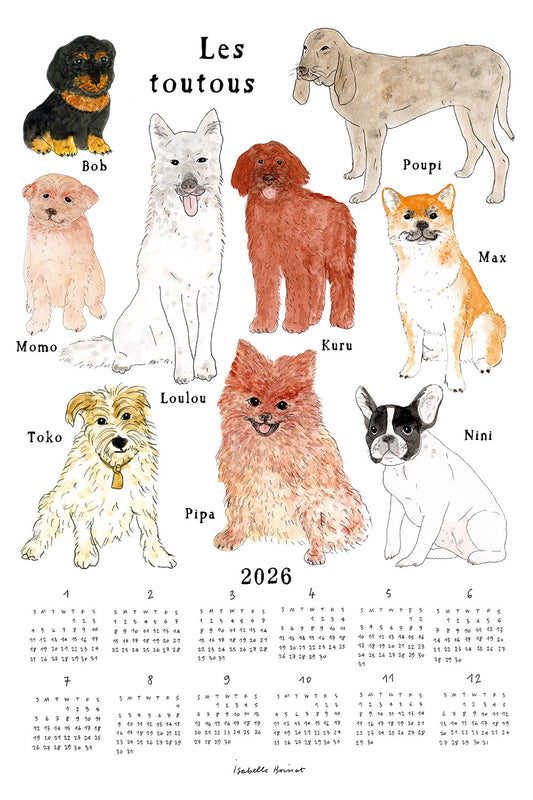 Fog Linen Work 2026 Linen Calendar - Dog