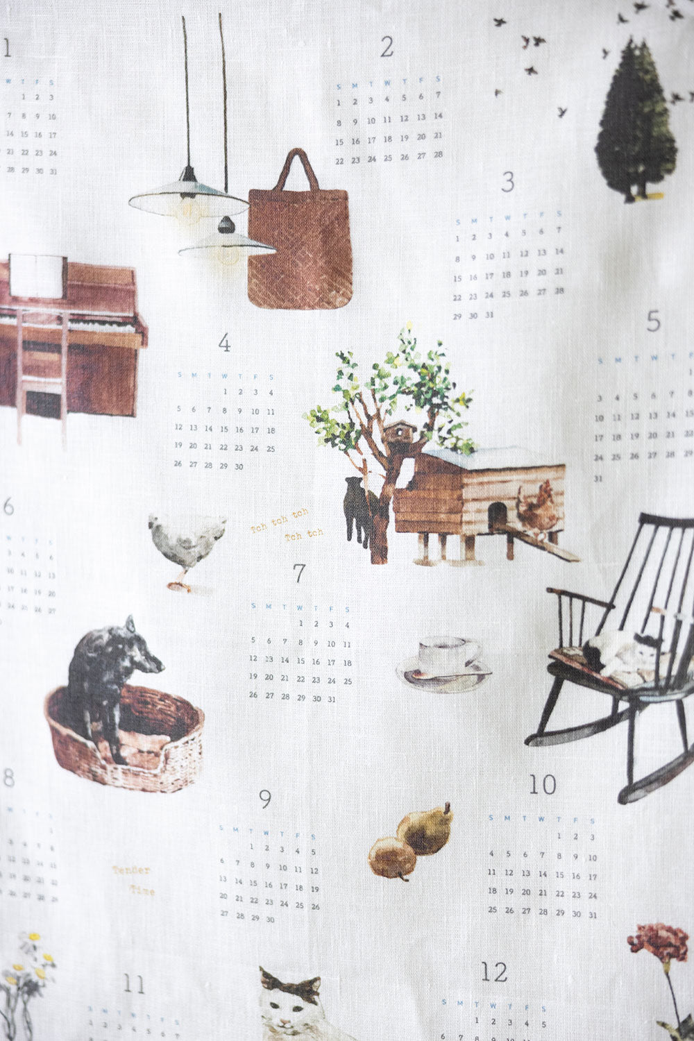 Fog Linen Work 2026 Linen Calendar - Tender Time