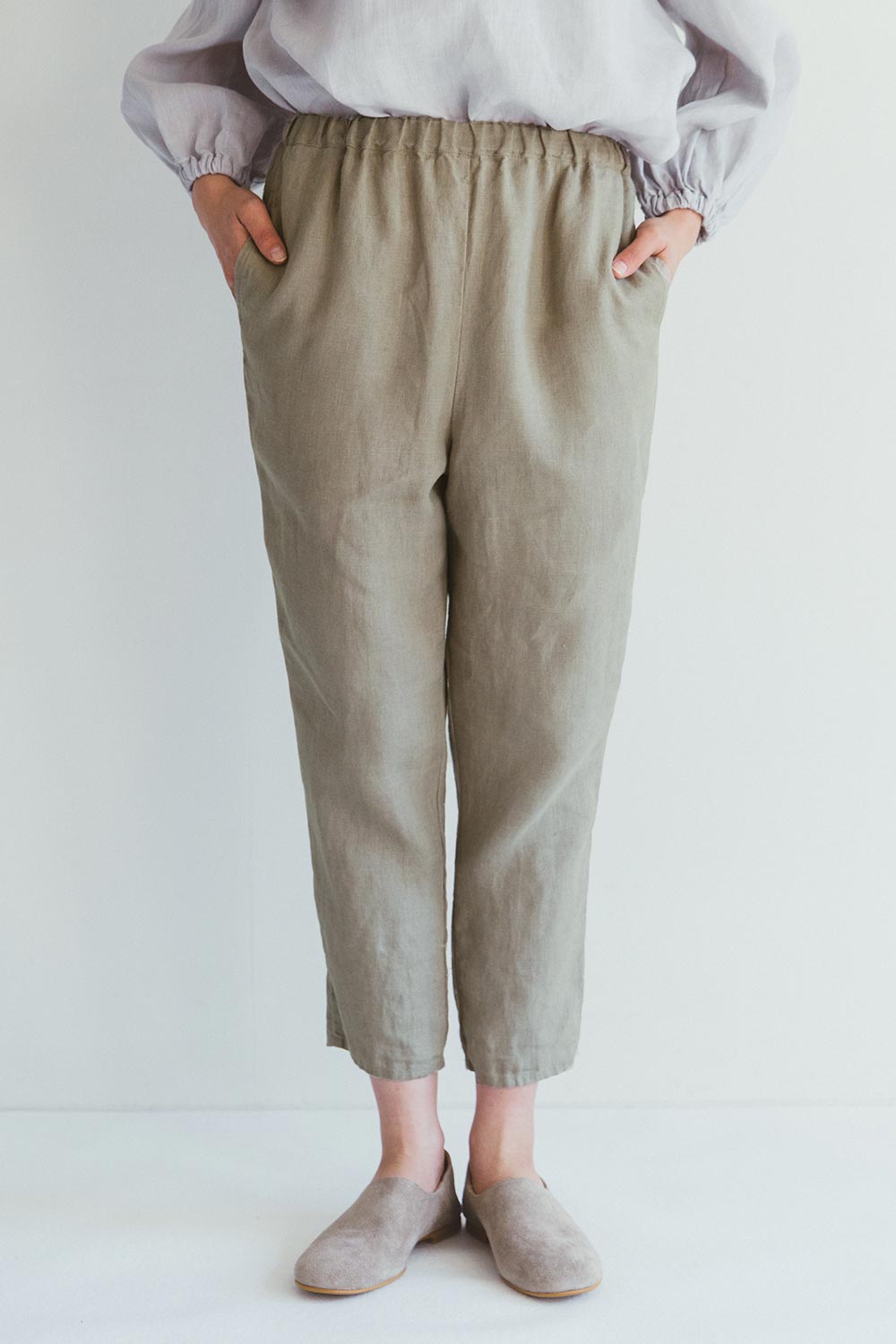 Fog Linen Work Linen Robin Pant - Ash Grey