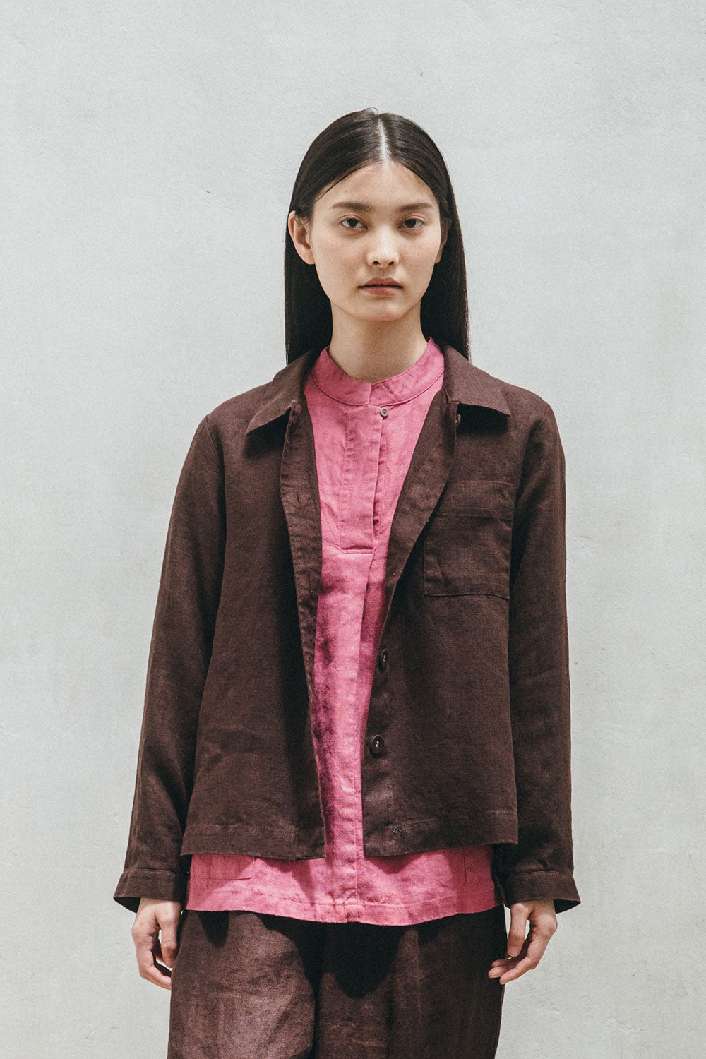 Fog Linen Work Grace Jacket - Chocolate