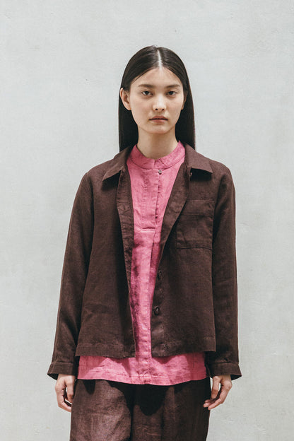 Fog Linen Work Grace Jacket - Chocolate
