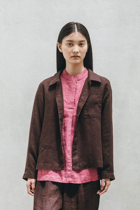 Fog Linen Work Grace Jacket - Chocolate