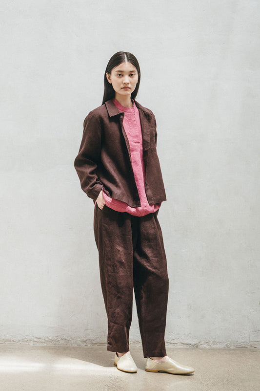 Fog Linen Work Grace Jacket - Chocolate