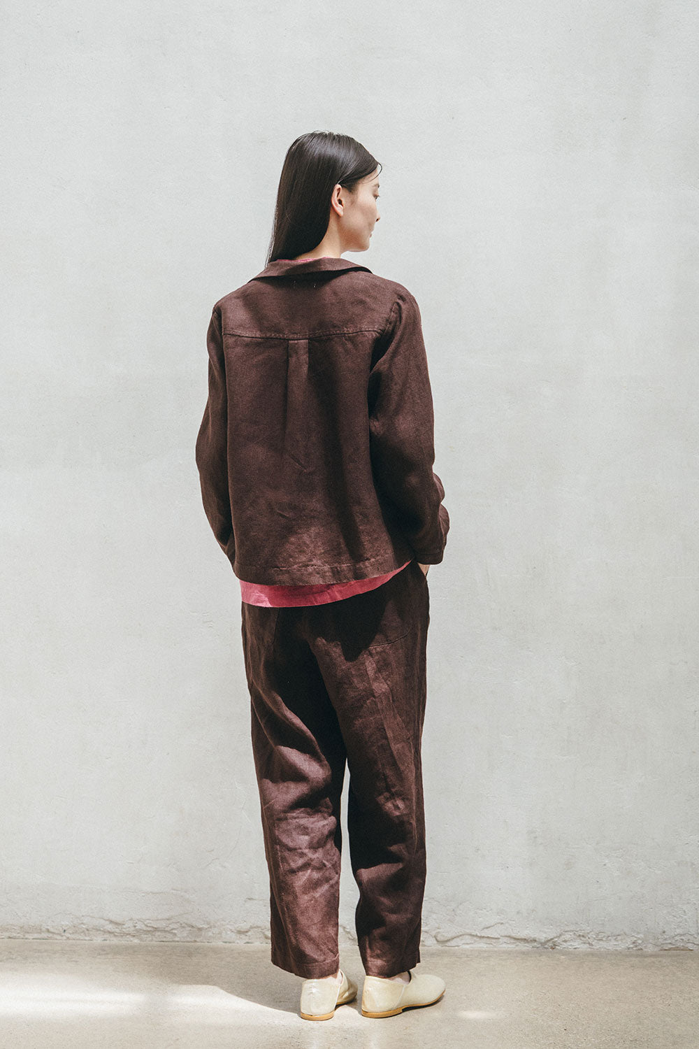 Fog Linen Work Grace Jacket - Chocolate