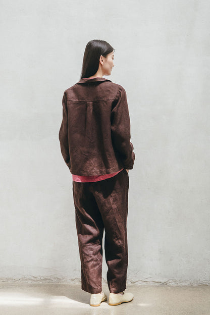 Fog Linen Work Grace Jacket - Chocolate