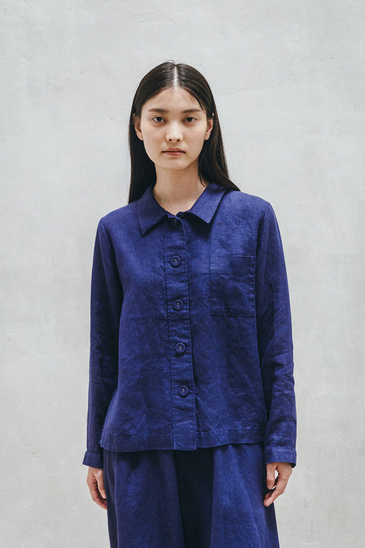 Fog Linen Work Grace Jacket - Blue Violet