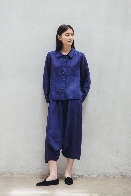Fog Linen Work Grace Jacket - Blue Violet