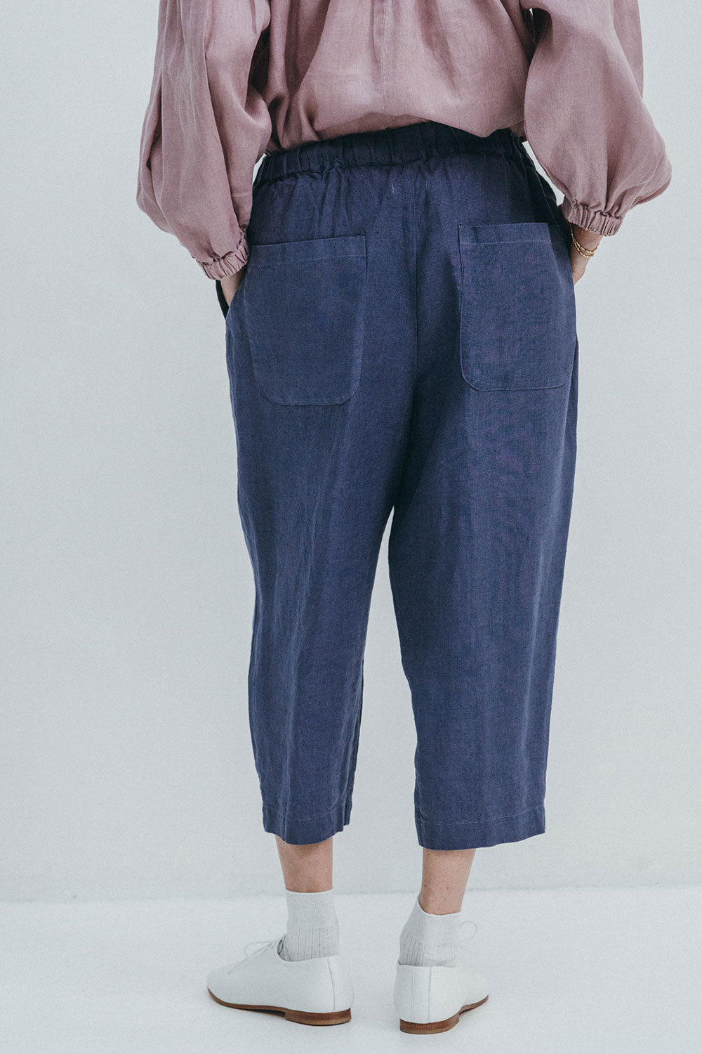 Fog Linen Work Isla Wide Pants - Blue Fume