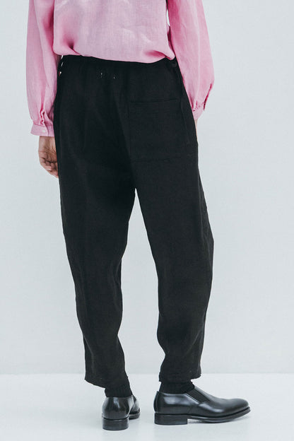 Fog Linen Work Aubrey Tapered Pants - Black