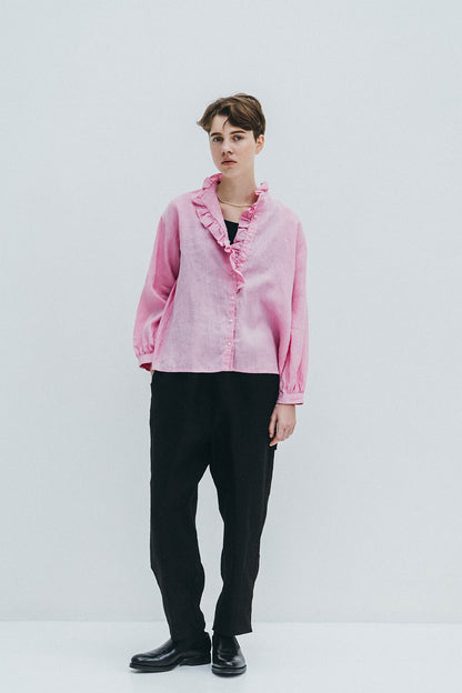 Fog Linen Work Aubrey Tapered Pants - Black