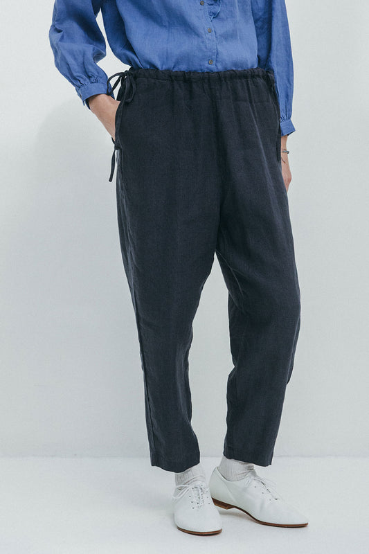 Fog Linen Work Aubrey Tapered Pants - Macadam