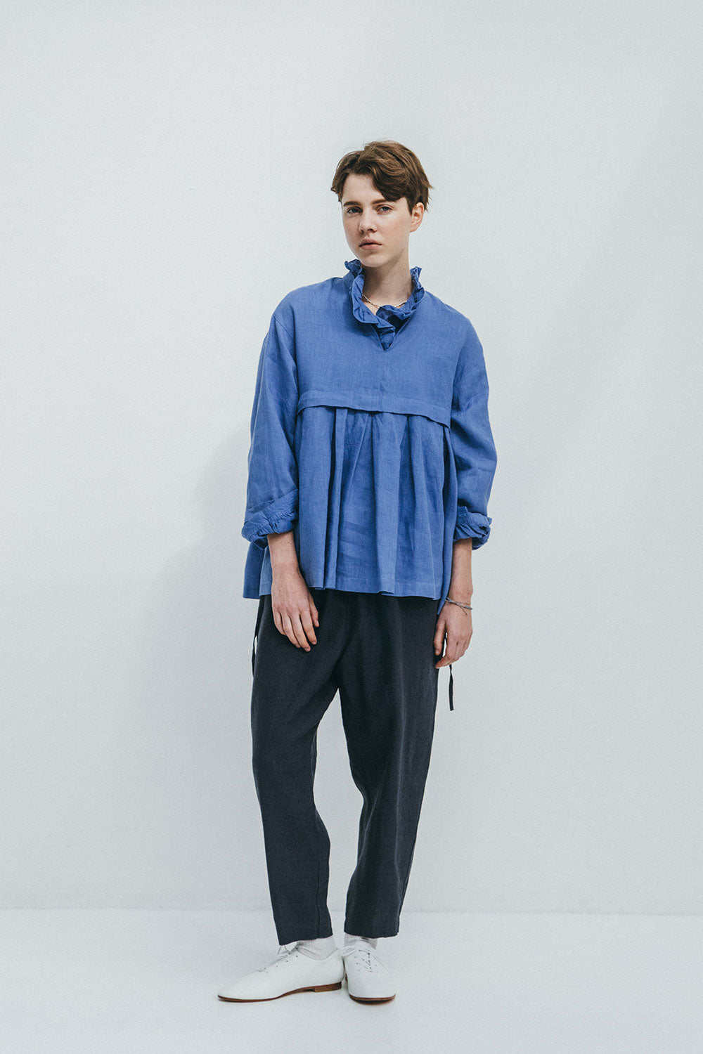 Fog Linen Work Aubrey Tapered Pants - Macadam