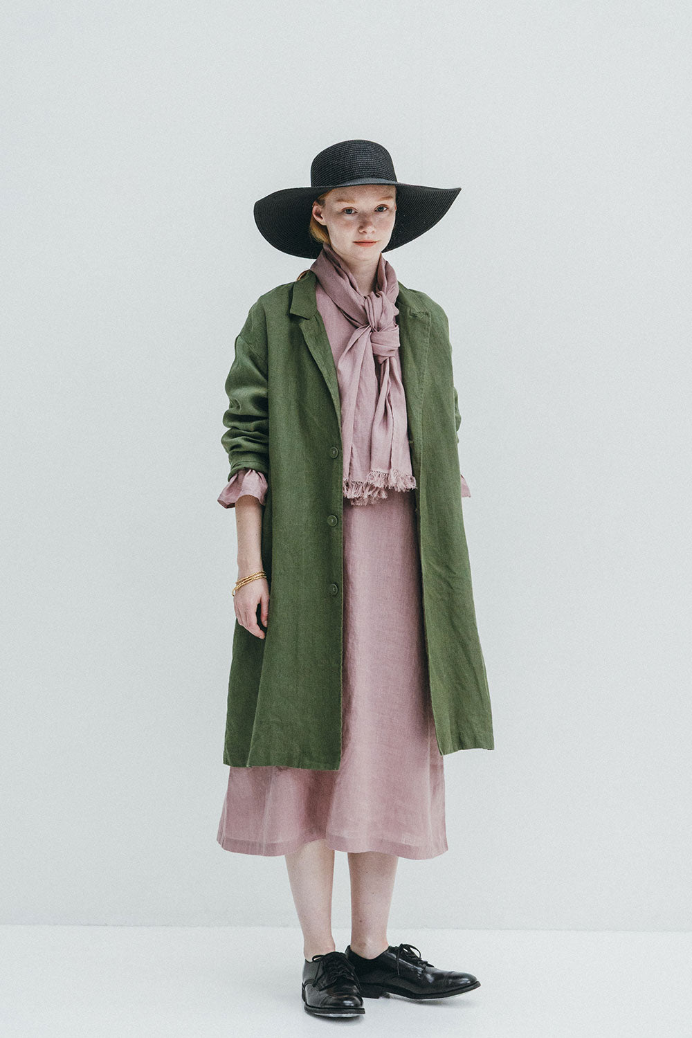 Fog Linen Work Josephine Coat - Green