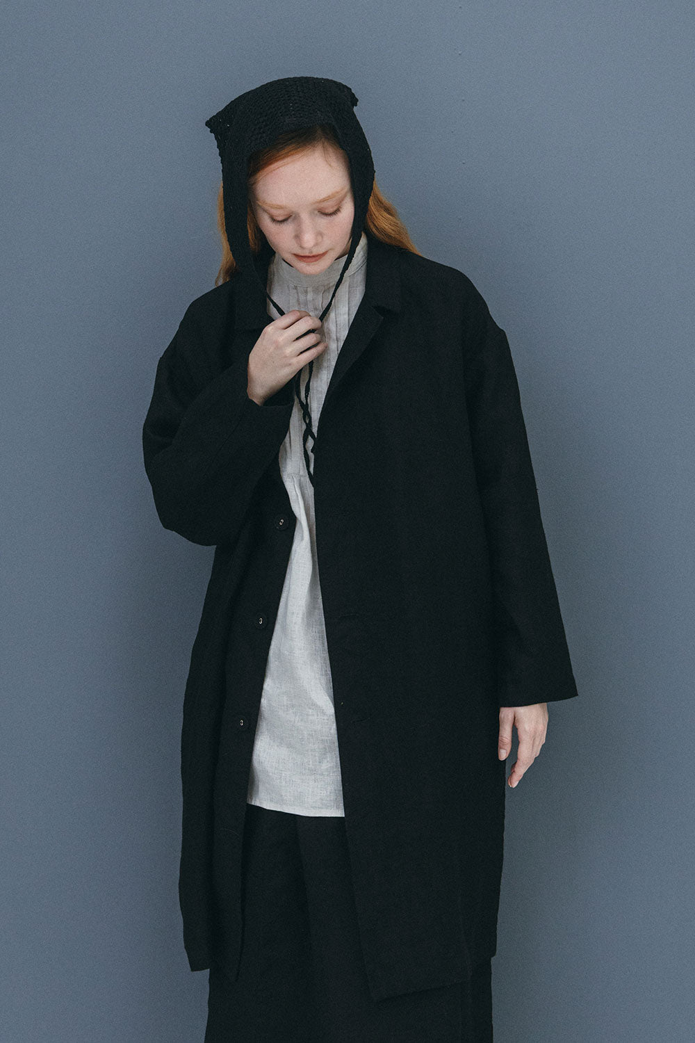 Fog Linen Work Josephine Coat - Black