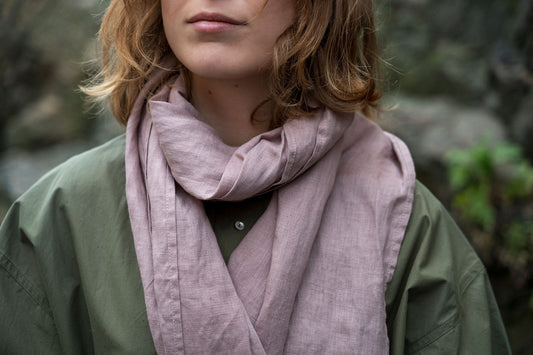 Fog Linen Work Roserie Linen Scarf - Rose