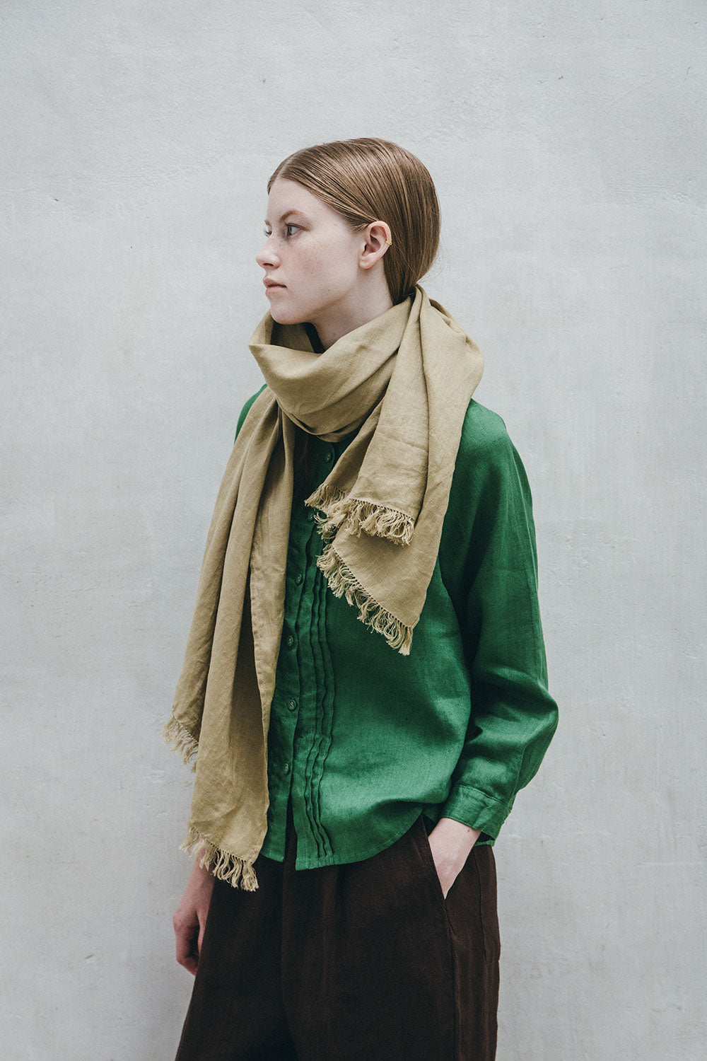 Fog Linen Work Roserie Linen Scarf - Ficelle