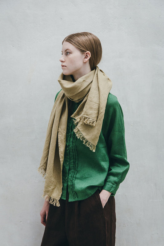 Fog Linen Work Roserie Linen Scarf - Ficelle