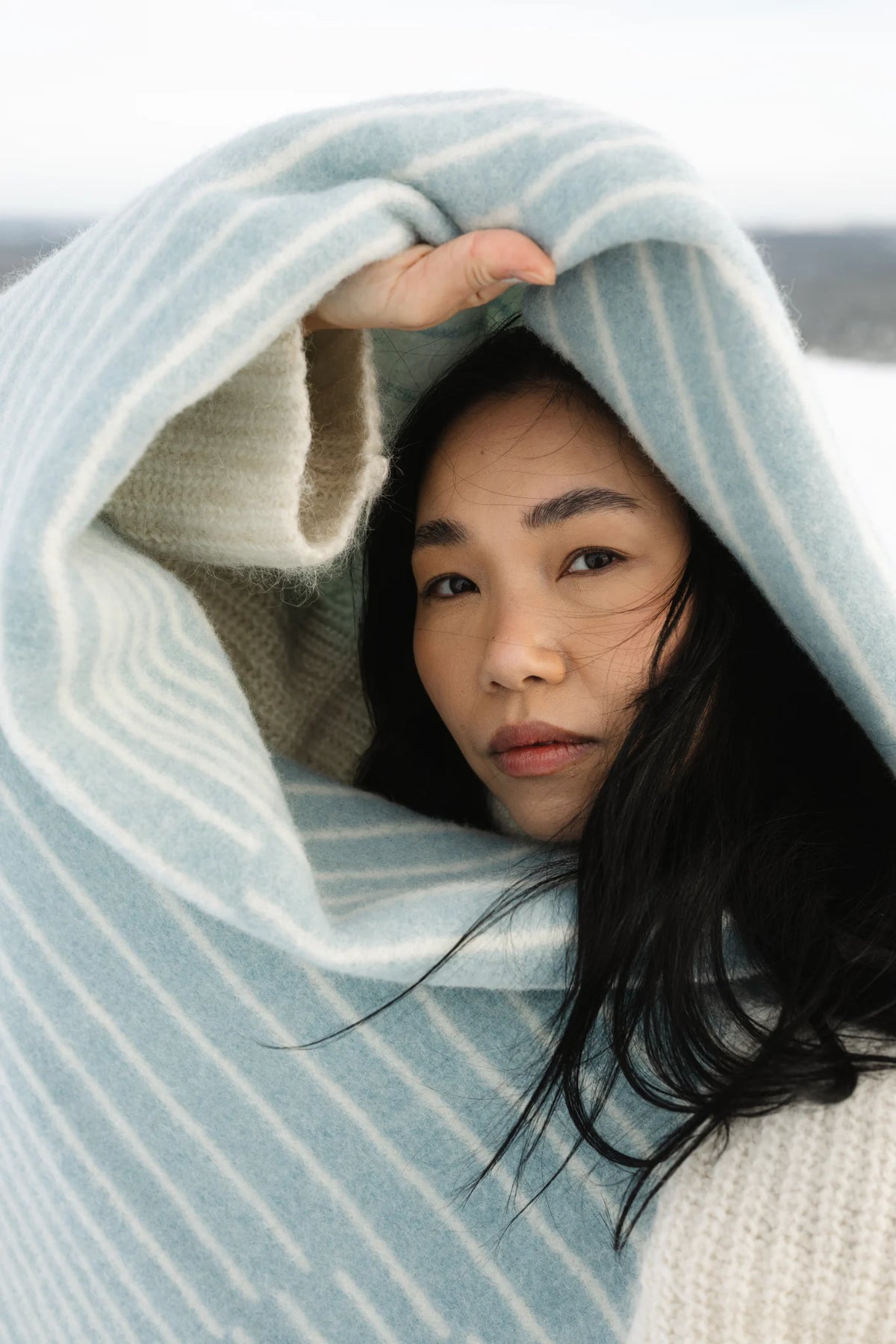 Lapuan Kankurit AURORA Wool Blanket - Light Blue