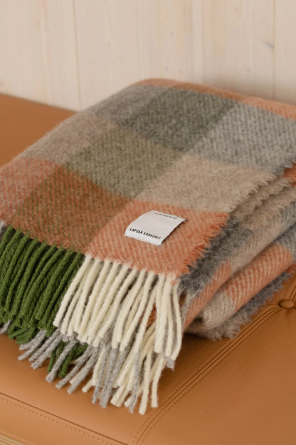 Lapuan Kankurit KASKU Wool Blanket - Cinnamon/Green