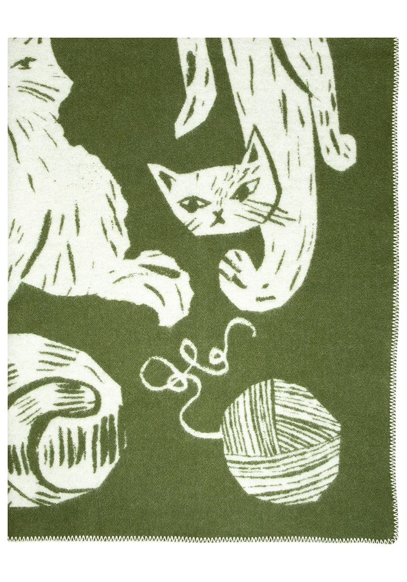 [Arriving Next Week] Lapuan Kankurit KISSANPAIVAT Cat Blanket - Olive