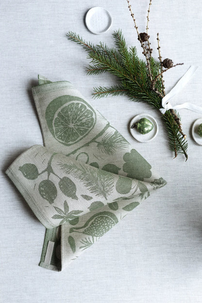 Lapuan Kankurit TALVEN TUOKSUT Square linen towel/napkin