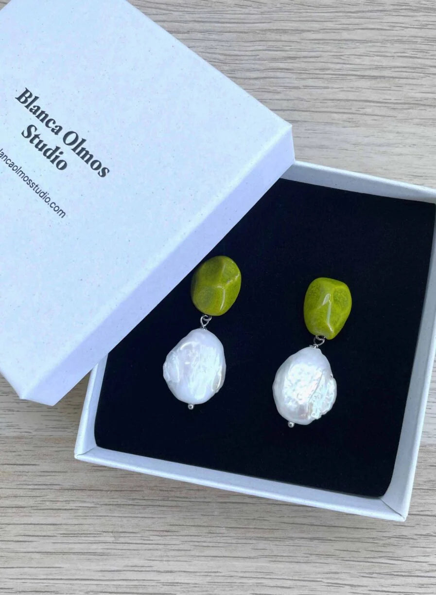 Arriving Soon: Blanca Olmos Las Perlas Earrings - Lime
