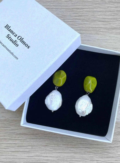 Arriving Soon: Blanca Olmos Las Perlas Earrings - Lime