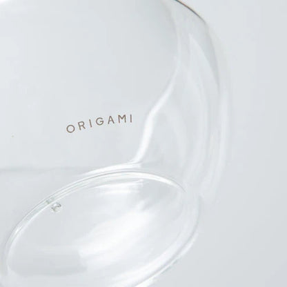 Origami Glass Katakuchi Matcha Bowl