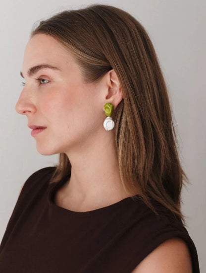 Arriving Soon: Blanca Olmos Las Perlas Earrings - Lime